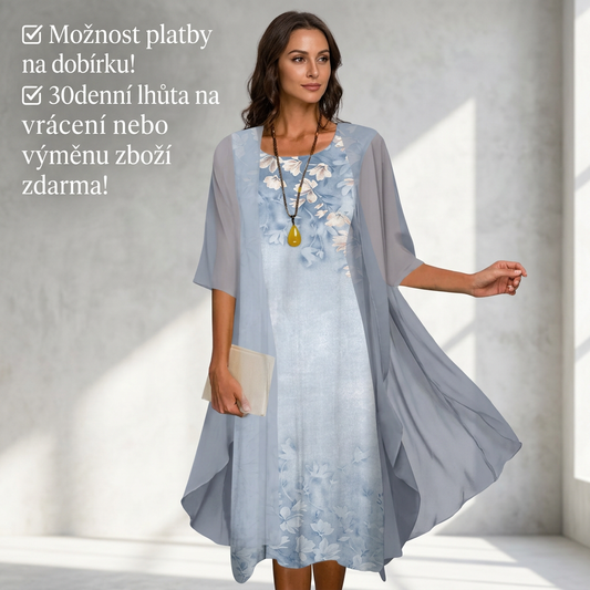 🌿[M–4XL]🌸Dámský dvoudílný kostým s květinovým vzorem💖