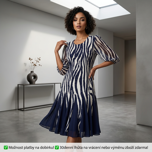 🔥Dámské splývavé šaty Zebra Print