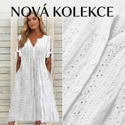 💖 Dámské elegantní pevné šaty s výstřihem do V