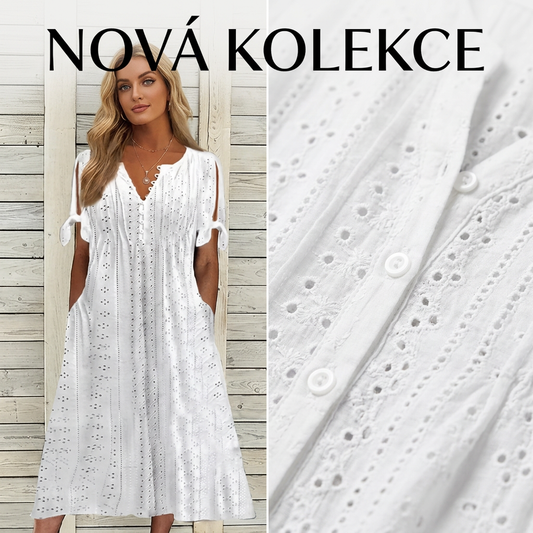 💖 Dámské elegantní pevné šaty s výstřihem do V