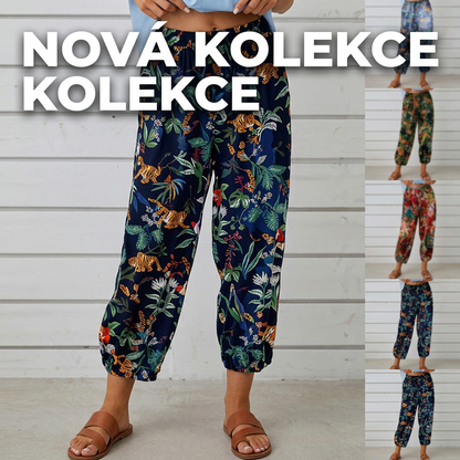 💥Nové přírůstky a speciální nabídky - Vintage květinové jogger kalhoty s vysokým pasem