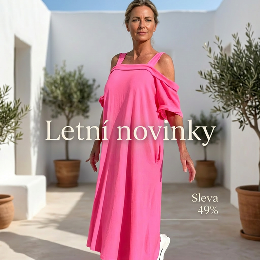 🔥Hit se slevou! Dlouhé šaty s odhalenými rameny 💃