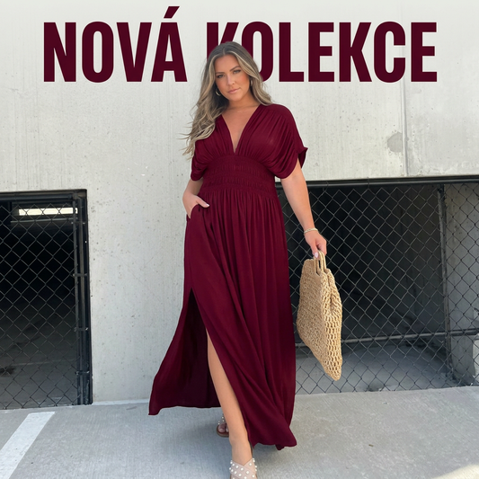 💥 Extra dlouhé šaty ležérního stylu s kulatým výstřihem podtrhují eleganci 💃