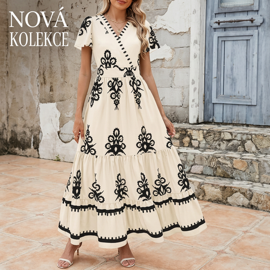 👗Dámské ležérní maxišaty s výstřihem do V ve stylu boho🌺