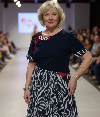 【M-4XL】👗Alkalmi patchworkové dámské šaty