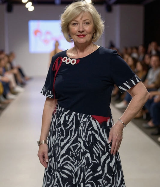 【M-4XL】👗Alkalmi patchworkové dámské šaty