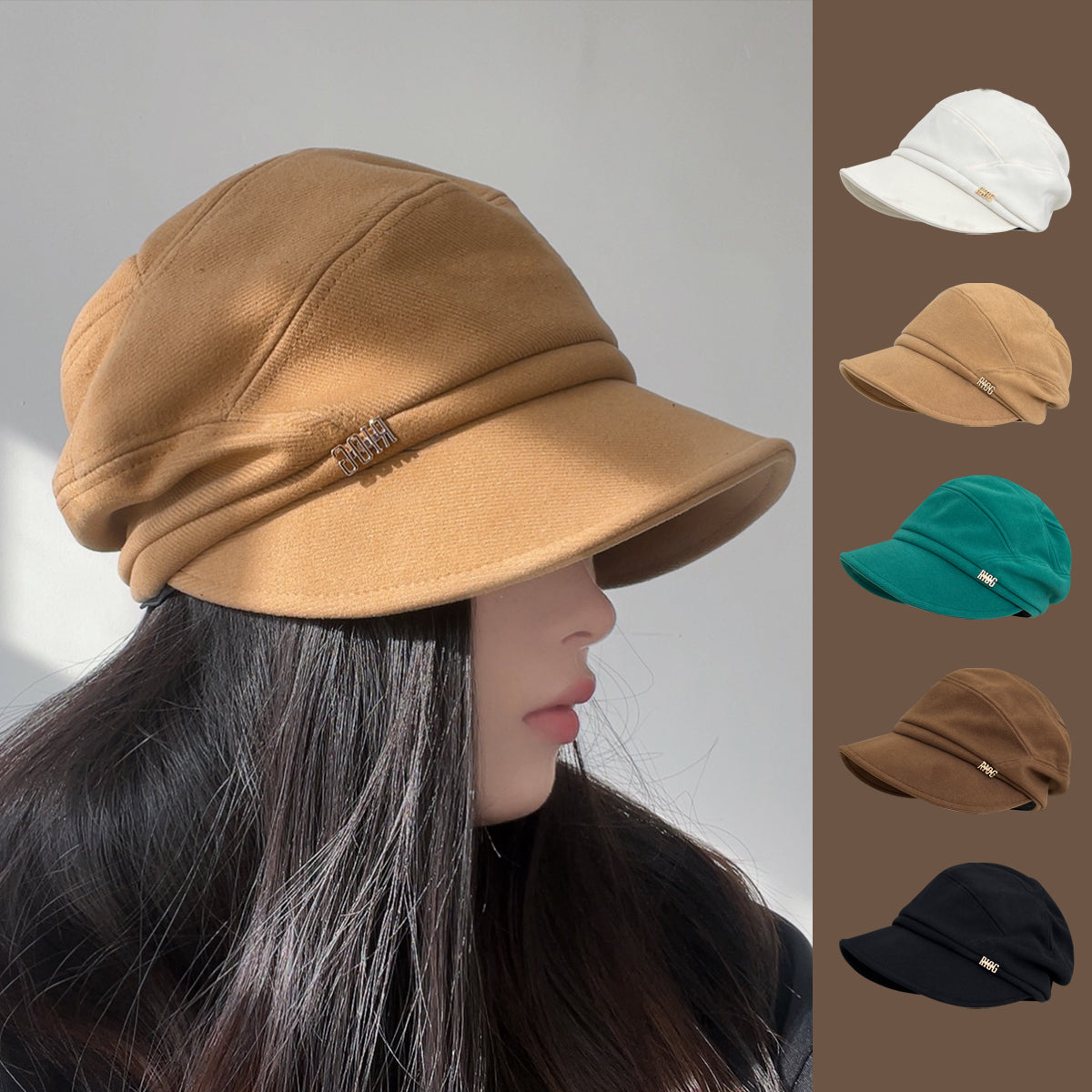 Damen-Schirmmütze im Retro-Stil, größenverstellbar