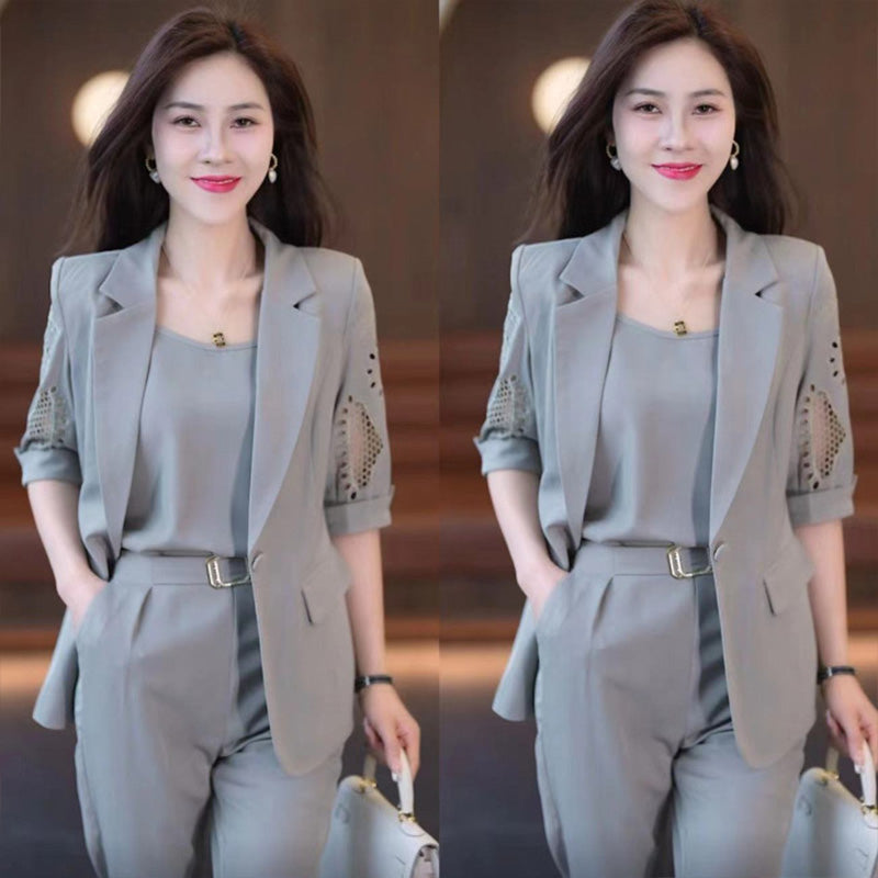 Damen-Hosenanzug, 3-teilig mit Blazer und Top