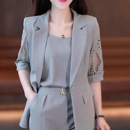 Damen-Hosenanzug, 3-teilig mit Blazer und Top