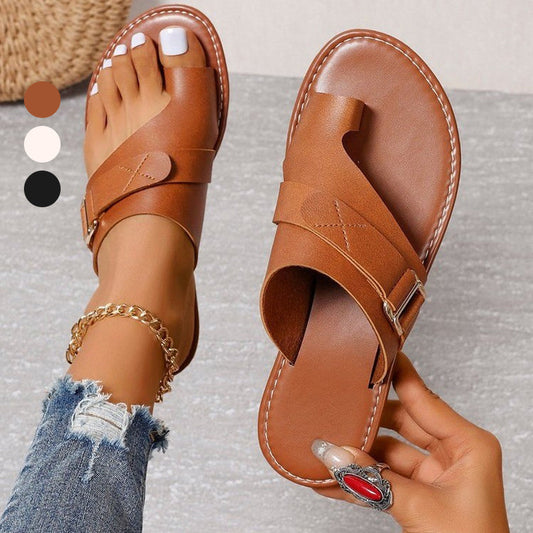 🎁2025 Nové produkty🎁Lehké ležérní módní sandály Split Toes Style Flat Sandals