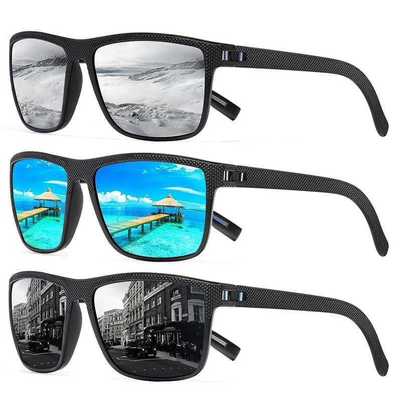 Unisex-Sonnenbrille mit kantigem Rahmen – 2er-Set