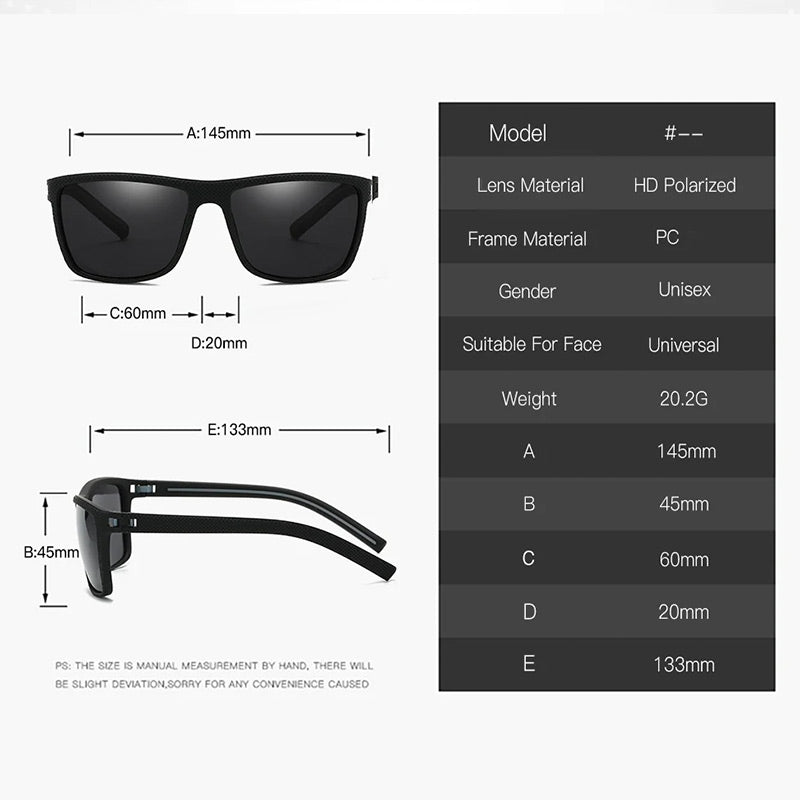 Unisex-Sonnenbrille mit kantigem Rahmen – 2er-Set