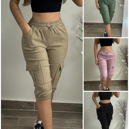 👖Dámské zavinovací úzké zkrácené kalhoty se stahovací šňůrkou🍃