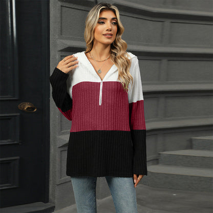🎁⏳Kapuzenpullover mit Farbblockdesign für Damen