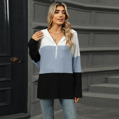 🎁⏳Kapuzenpullover mit Farbblockdesign für Damen