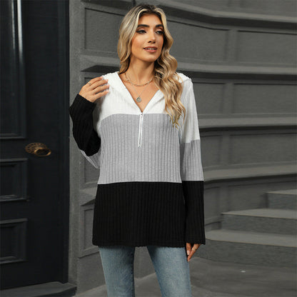 🎁⏳Kapuzenpullover mit Farbblockdesign für Damen