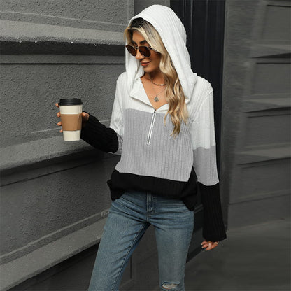 🎁⏳Kapuzenpullover mit Farbblockdesign für Damen