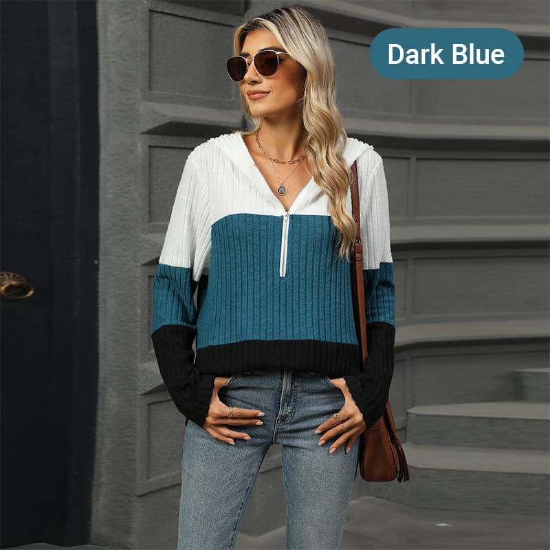 🎁⏳Kapuzenpullover mit Farbblockdesign für Damen