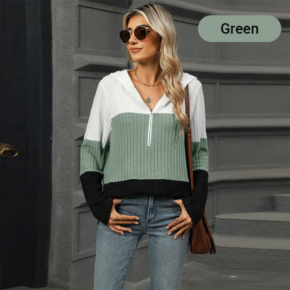 🎁⏳Kapuzenpullover mit Farbblockdesign für Damen