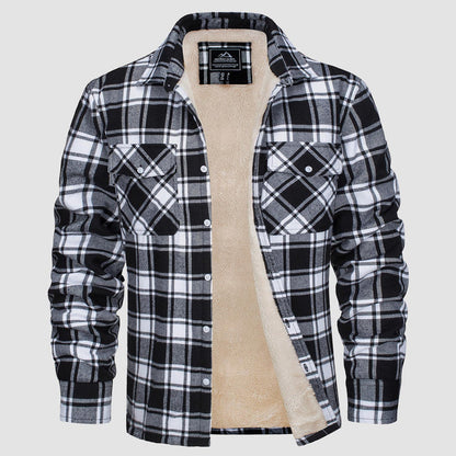 Pánská košile Sherpa Wool Lined Flannel Shirt Jacket🤠