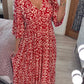 👗Nové šaty s květinovým potiskem a dlouhým výstřihem do V