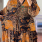 👗Dámské šaty s velkým výstřihem do V a květinovým vzorem
