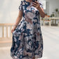 👗Novinka na začátek léta✨Volné květinové šaty s kulatým výstřihem a krátkými rukávy