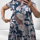 👗Novinka na začátek léta✨Volné květinové šaty s kulatým výstřihem a krátkými rukávy
