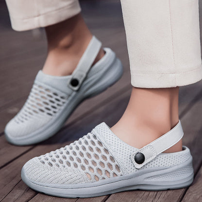 Módní síťovina prodyšné poloviny Slip-On sandály