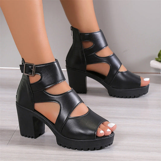 🎁 Hot Sale 49% OFF 🔥Women’s Peep Toe Chunky Heel Sandal Booties