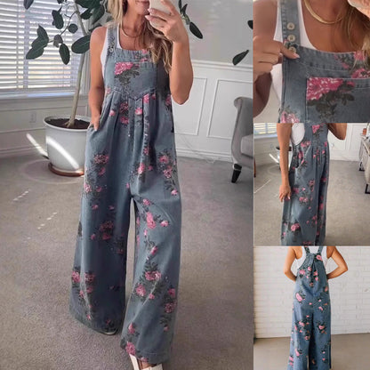 🍃Široké kalhoty s listovým potiskem | Prodyšný pas se stahovací šňůrkou☀️