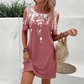 👗 Šaty na ramínka s květinovým potiskem a vykrojenými rukávy