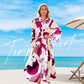 👗 50% SLEVA! 🌸 Dámské květinové maxi šaty s V‑výstřihem☀️