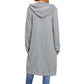 Women's Solid Hooded Zipper Long Sweatshirts