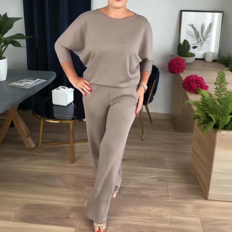 Damen-Set, 3-teilig – langer Cardigan, Oberteil & weite Hose