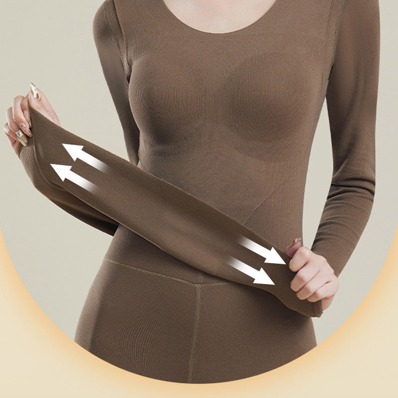 Women's Thermal Underwear Set with Shelf Bra