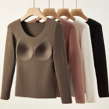 Women's Thermal Underwear Set with Shelf Bra