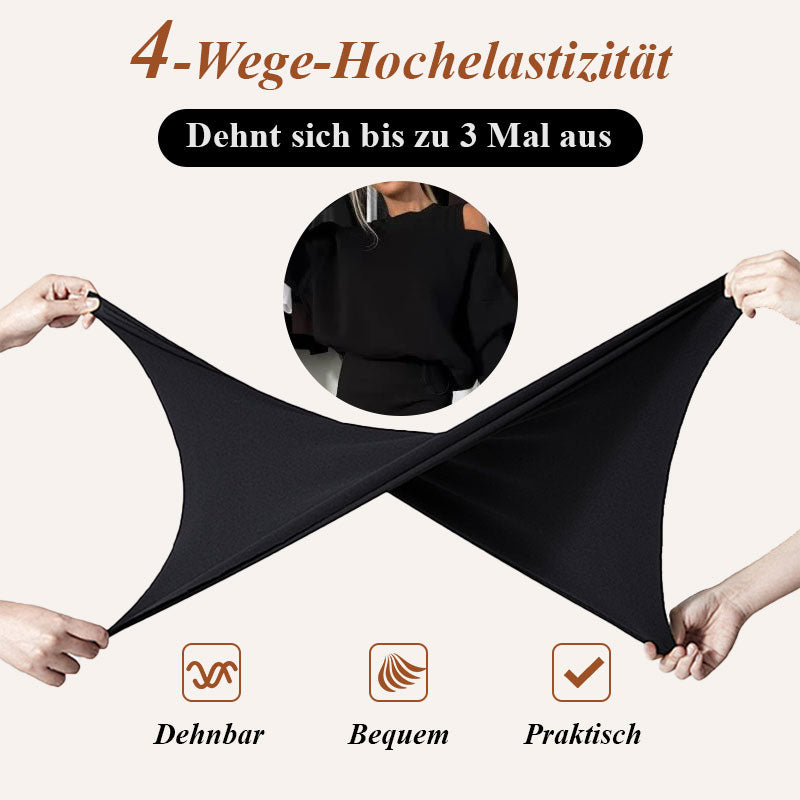 ✨ LETZTER TAG VERKAUF 50% RABATT ✨Damen-Set mit Sweatshirt mit schrägen Schultern und ärmellosem Kleid