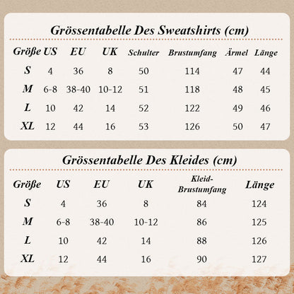✨ LETZTER TAG VERKAUF 50% RABATT ✨Damen-Set mit Sweatshirt mit schrägen Schultern und ärmellosem Kleid