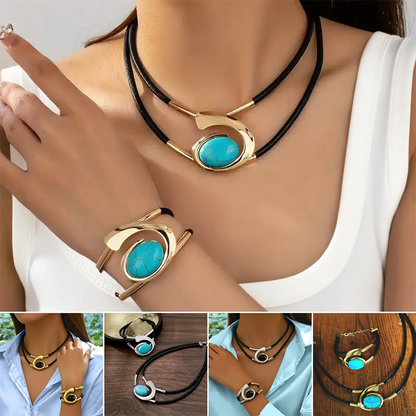 📿✨Sada náhrdelníku a náramku ve stylu vintage boho