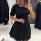🔥Horké nabídky – Dámské minišaty s krátkými rukávy a třpytivou krajkovou výzdobou | Elegantní a třpytivé