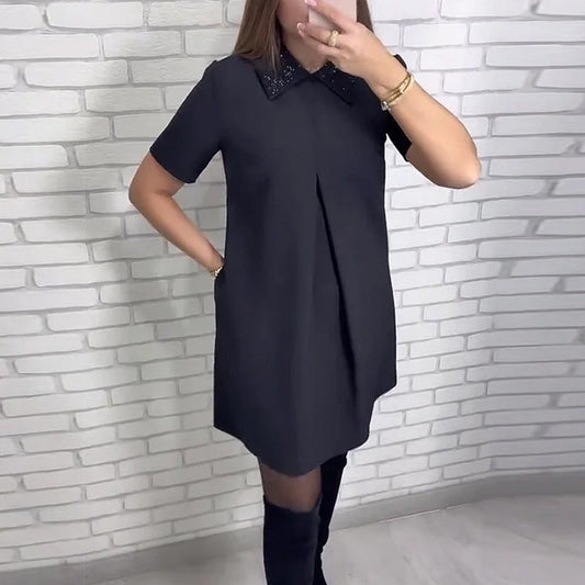 Elegantní minišaty s límečkem pro ženy