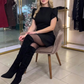 Elegantní šaty s krátkými rukávy a áčkovým střihem