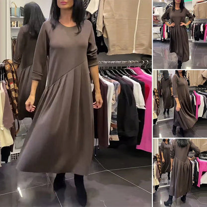 Dámské ležérní asymetrické plisované maxi šaty