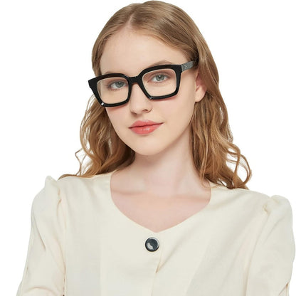 Quadratische Retro-Brille ohne Sehstärke
