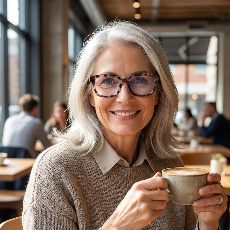 Quadratische Retro-Brille ohne Sehstärke