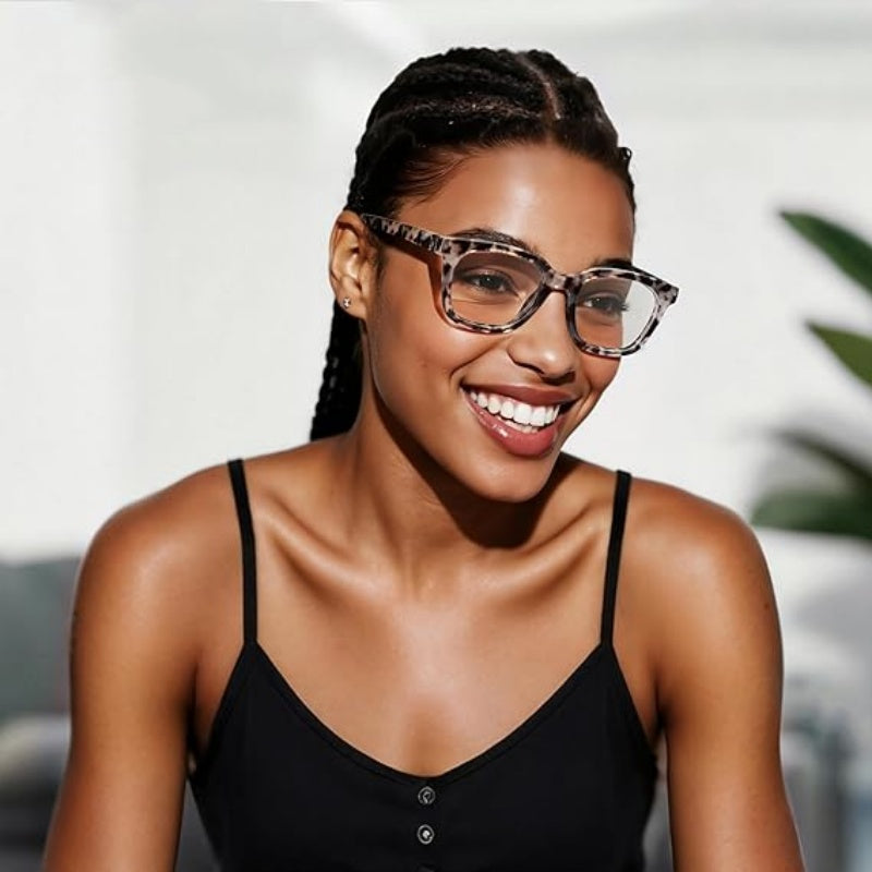 Quadratische Retro-Brille ohne Sehstärke