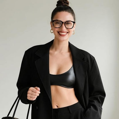 Quadratische Retro-Brille ohne Sehstärke