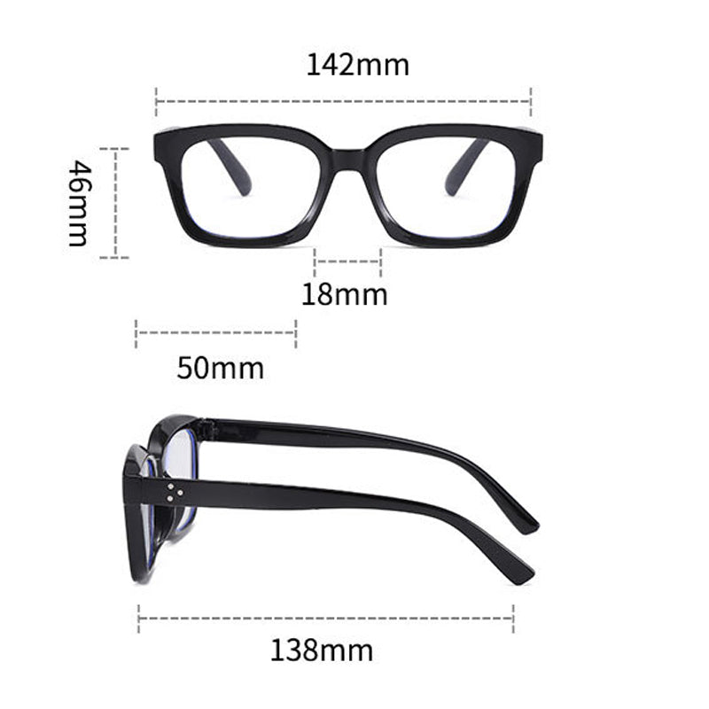 Quadratische Retro-Brille ohne Sehstärke