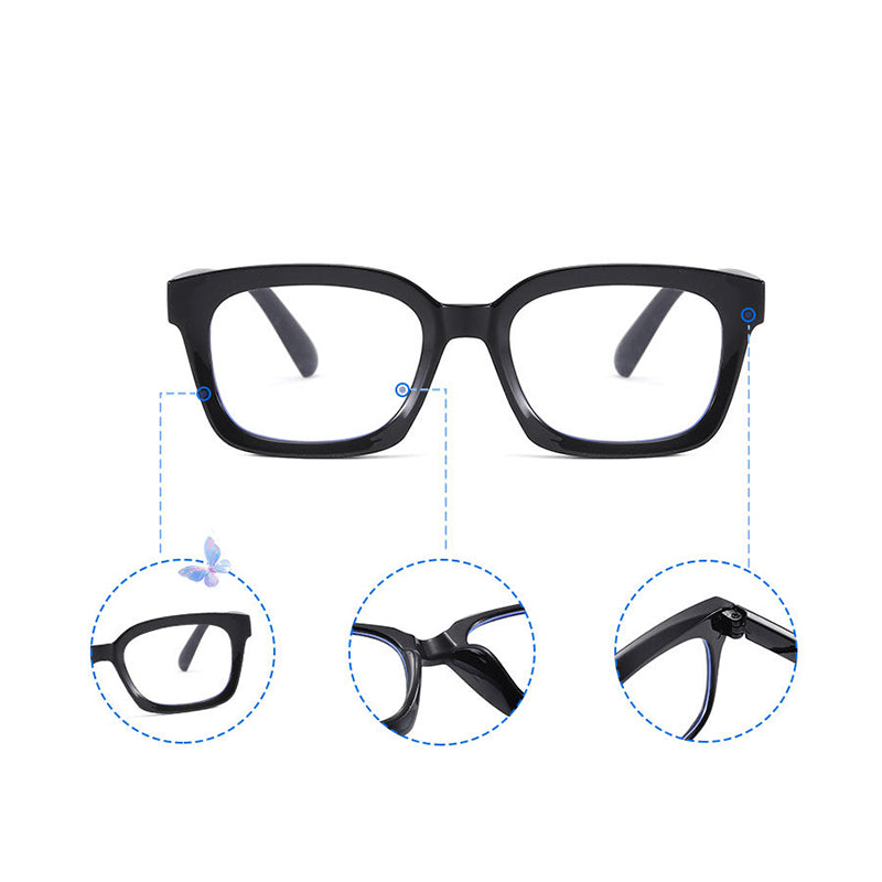 Quadratische Retro-Brille ohne Sehstärke
